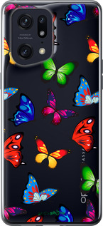 Силиконовый чехол Красочные мотыльки для Oppo Find X5 Pro - 4761u-2603 изображение 