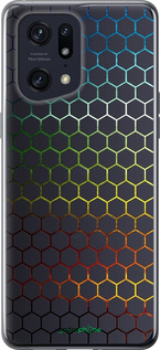 Силиконовый чехол Переливающиеся соты для Oppo Find X5 Pro - 498u-2603 изображение 