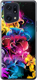 Силиконовый чехол Абстрактные цветы для Oppo Find X5 Pro - 511u-2603 изображение 