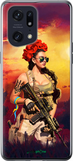 Силиконовый чехол Украинка с оружием для Oppo Find X5 Pro - 5316u-2603 изображение 