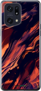 Силиконовый чехол Черно-оранжевая абстракция для Oppo Find X5 Pro - 5340u-2603 изображение 