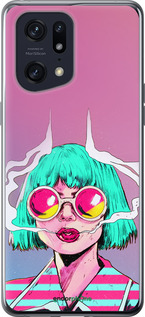 Силиконовый чехол Поп арт девушка для Oppo Find X5 Pro - 5378u-2603 изображение 