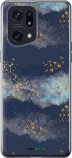 Силиконовый чехол Ночь золотые звезды для Oppo Find X5 Pro - 5421u-2603 изображение 