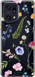 Силиконовый чехол Цветочный фон v2 для Oppo Find X5 Pro - 5472u-2603 изображение 