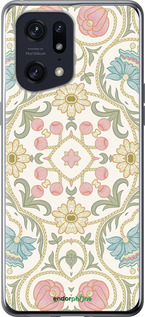 Силиконовый чехол Цветочный орнамент v2 для Oppo Find X5 Pro - 5513u-2603 изображение 