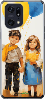 Силиконовый чехол Дети с шариками для Oppo Find X5 Pro - 5659u-2603 изображение 