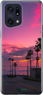 Силиконовый чехол Пальмы для Oppo Find X5 Pro - 5873u-2603 изображение 