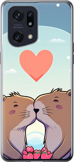 Силиконовый чехол Капибара любовь для Oppo Find X5 Pro - 6027u-2603 изображение 