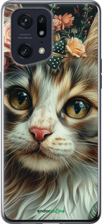 Силиконовый чехол Cats and flowers для Oppo Find X5 Pro - 6069u-2603 изображение 