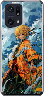 Силиконовый чехол Zenitsu Agatsuma для Oppo Find X5 Pro - 6117u-2603 изображение 