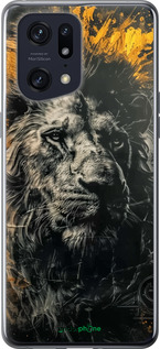 Силиконовый чехол Лев в золотых красках для Oppo Find X5 Pro - 6155u-2603 изображение 