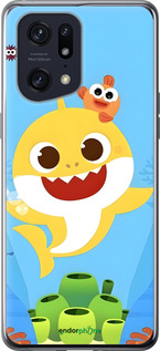 Силиконовый чехол Бейби Шарк для Oppo Find X5 Pro - 6303u-2603 изображение 