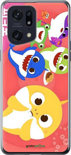 Силиконовый чехол Бейби Шаркс для Oppo Find X5 Pro - 6305u-2603 изображение 