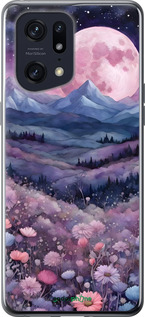 Силиконовый чехол Ночь луна арт для Oppo Find X5 Pro - 6319u-2603 изображение 