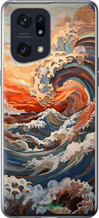 Силиконовый чехол Арт волны для Oppo Find X5 Pro - 6324u-2603 изображение 