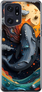 Силиконовый чехол Кит в космосе для Oppo Find X5 Pro - 6328u-2603 изображение 