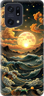 Силиконовый чехол Арт волны для Oppo Find X5 Pro - 6332u-2603 изображение 