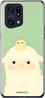 Силиконовый чехол Барашек и ципленок для Oppo Find X5 Pro - 6369u-2603 изображение 