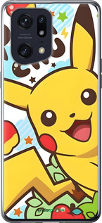 Силиконовый чехол Пикачу 2 для Oppo Find X5 Pro - 6391u-2603 изображение 