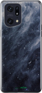 Силиконовый чехол Голубые облака, Голубая луна для Oppo Find X5 Pro - 6398u-2603 изображение 