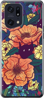 Силиконовый чехол С изображением полевых цветов для Oppo Find X5 Pro - 6419u-2603 изображение 