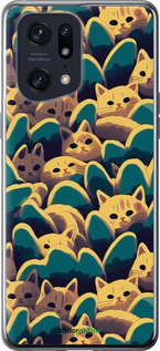 Силиконовый чехол С изображением кошек для Oppo Find X5 Pro - 6429u-2603 изображение 