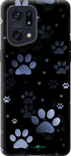 Силіконовий чехол З синіми відбитками лап для Oppo Find X5 Pro - 6441u-2603 изображение 