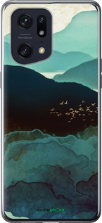 Силиконовый чехол С изображением гор Индиго для Oppo Find X5 Pro - 6484u-2603 изображение 