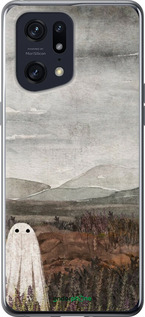 Силиконовый чехол Одинокий призрак на фоне гор для Oppo Find X5 Pro - 6486u-2603 изображение 
