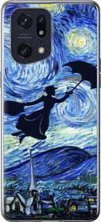 Силиконовый чехол С изображением Мэри Поппинс «Звездная ночь» для Oppo Find X5 Pro - 6487u-2603 изображение 
