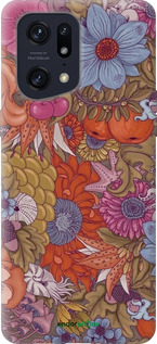 Силиконовый чехол Абстрактные цветы для Oppo Find X5 Pro - 6526u-2603 изображение 