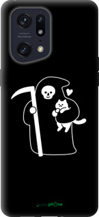 Силіконовий чехол Мінімалістичний арт: смерть та кішка для Oppo Find X5 Pro - 6529u-2603 изображение 