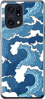 Силіконовий чехол Абстрактний малюнок морських хвиль для Oppo Find X5 Pro - 6538u-2603 изображение 