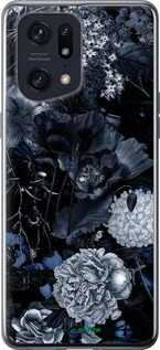 Силиконовый чехол Абстрактный цветочный рисунок в синих тонах для Oppo Find X5 Pro - 6539u-2603 изображение 