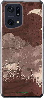 Силиконовый чехол С изображением лунного пейзажа в ночном лесу для Oppo Find X5 Pro - 6546u-2603 изображение 