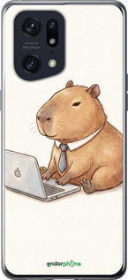 Силиконовый чехол Funny Capybara CEO Working для Oppo Find X5 Pro - 6777u-2603 изображение 