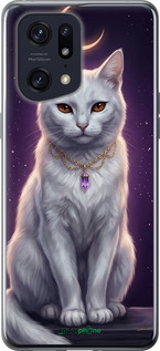Силіконовий чехол Mystic White Cat Gothic Dark Purple Gold для Oppo Find X5 Pro - 6805u-2603 изображение 