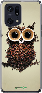 Силиконовый чехол Сова из кофе для Oppo Find X5 Pro - 777u-2603 изображение 