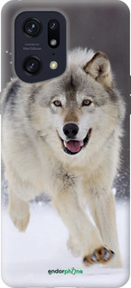 Силиконовый чехол Бегущий волк для Oppo Find X5 Pro - 826u-2603 изображение 