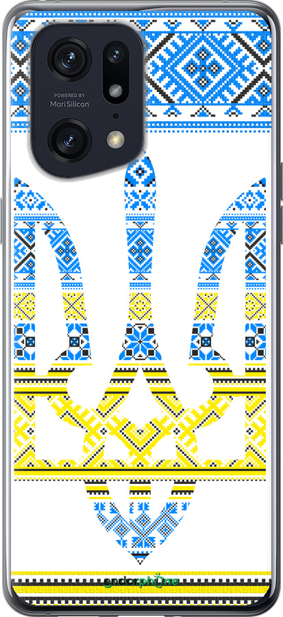 Силиконовый чехол Герб - вышиванка желто-голубая для Oppo Find X5 Pro - 1197u-2603 изображение 
