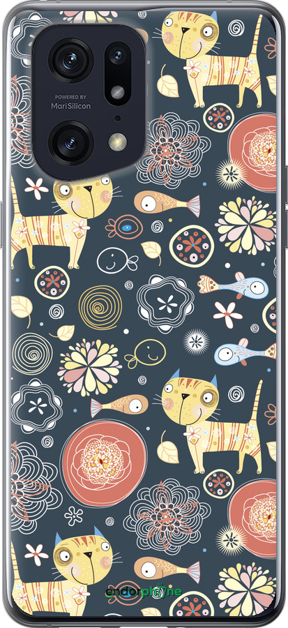 Силіконовий чехол Кошенята v4 для Oppo Find X5 Pro - 1224u-2603 изображение 