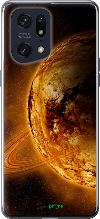 Силиконовый чехол Жёлтый Сатурн для Oppo Find X5 Pro - 170u-2603 изображение 