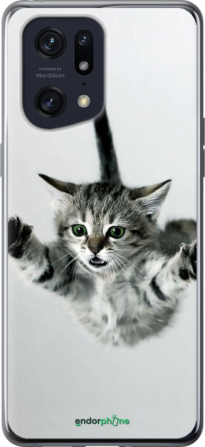 Силіконовий чехол Літаюче кошеня для Oppo Find X5 Pro - 2322u-2603 изображение 