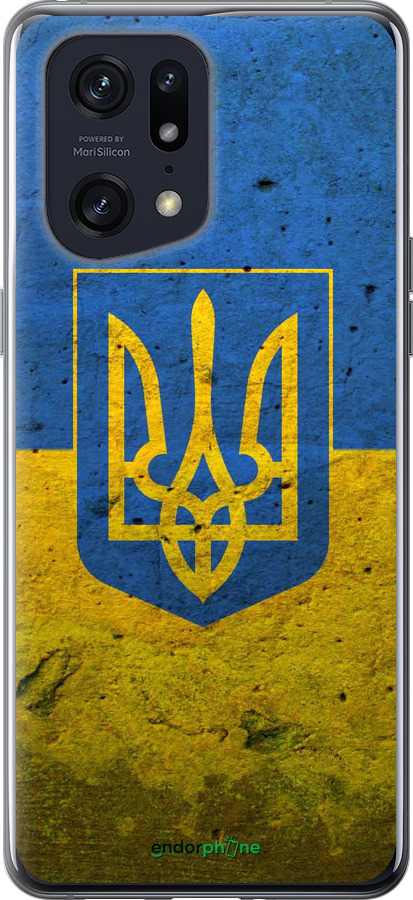 Силиконовый чехол Флаг и герб Украины 2 для Oppo Find X5 Pro - 378u-2603 изображение 