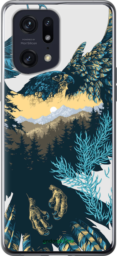 Силіконовий чехол Арт-орел на фоні природи для Oppo Find X5 Pro - 3983u-2603 изображение 