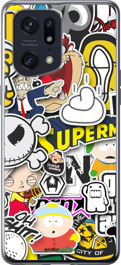 Силиконовый чехол Popular logos для Oppo Find X5 Pro - 4023u-2603 изображение 