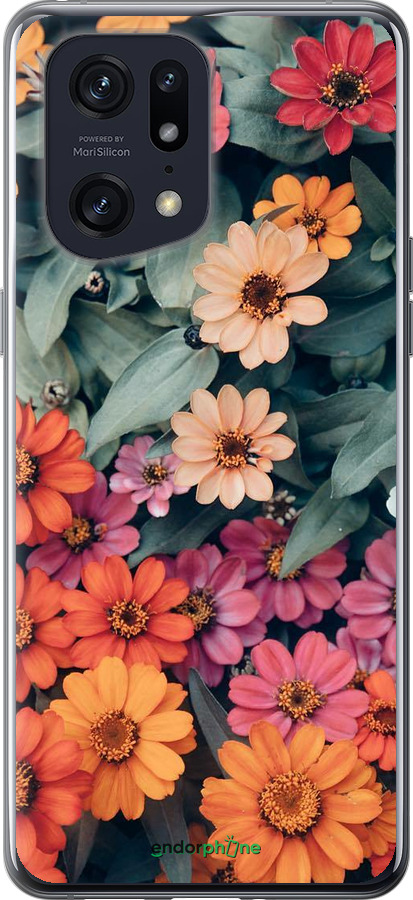 Силіконовий чехол Beauty flowers для Oppo Find X5 Pro - 4050u-2603 изображение 