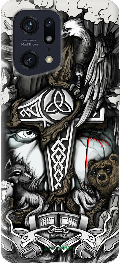 Силіконовий чехол Тату Вікінг для Oppo Find X5 Pro - 4098u-2603 изображение 
