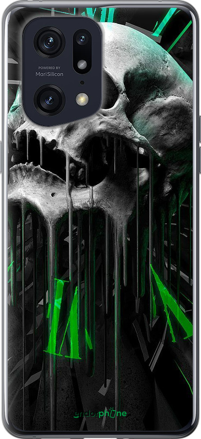 Силіконовий чехол Череп-годинник для Oppo Find X5 Pro - 4100u-2603 изображение 