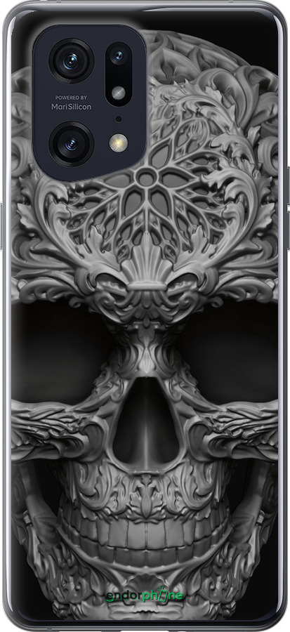 Силиконовый чехол skull-ornament для Oppo Find X5 Pro - 4101u-2603 изображение 